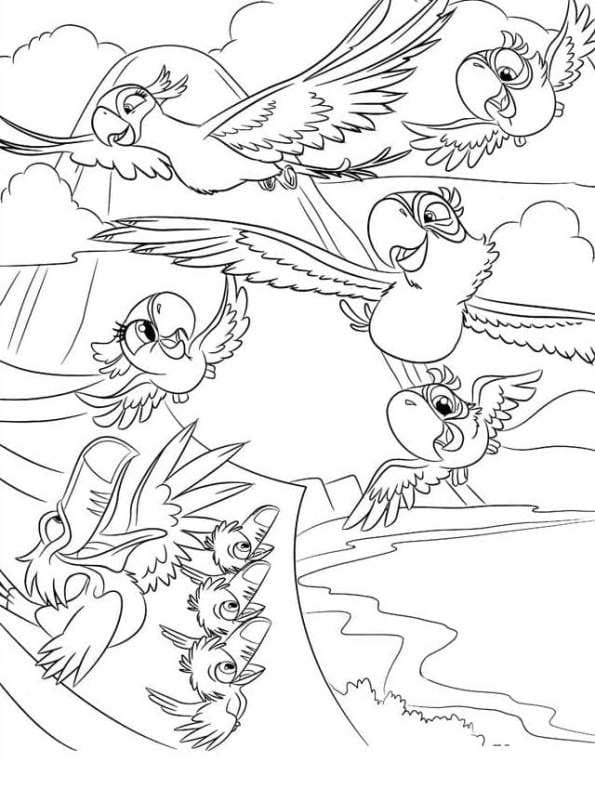 Movie Parrot For Children Coloring Page