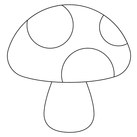 Mushroom Cute Image Free Coloring Page