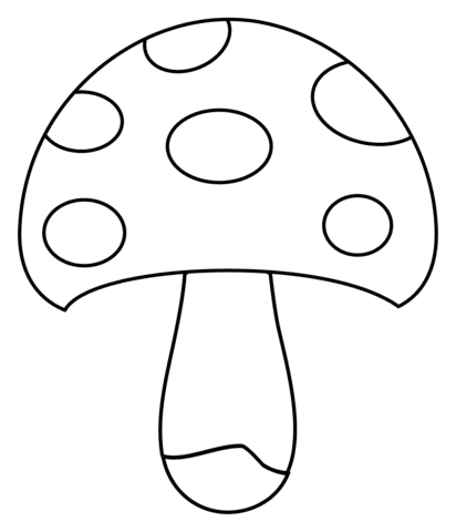 Mushroom Emoji Free Coloring Page