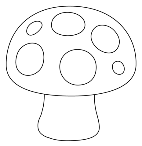 Mushroom Emoji Coloring Page