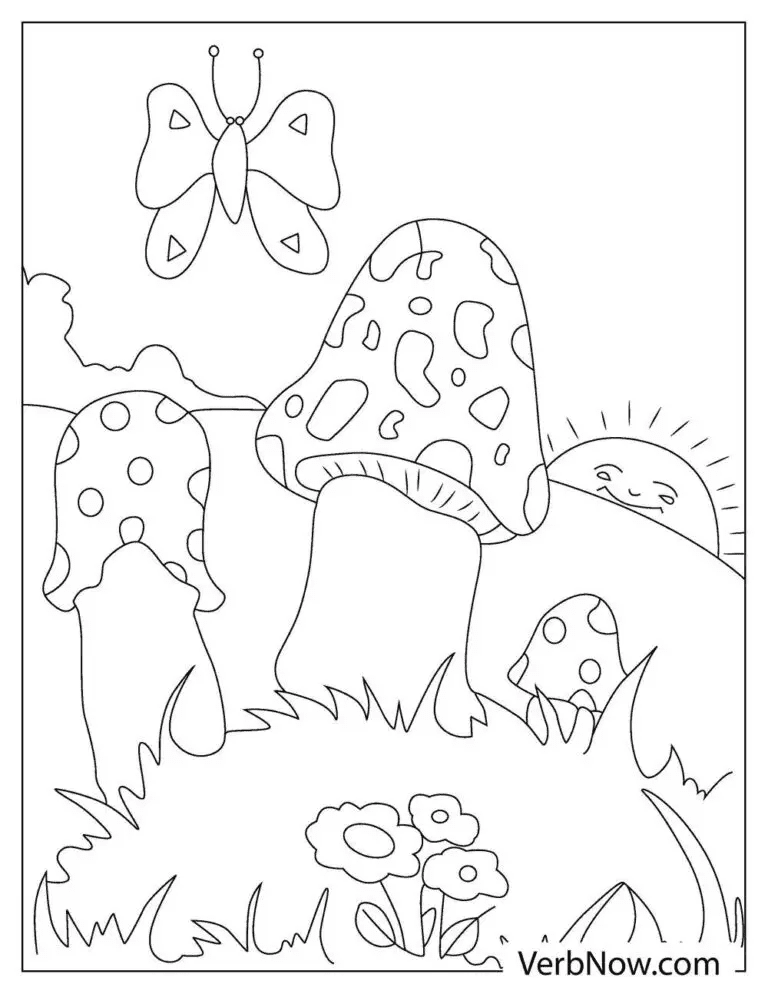 Mushroom Free Coloring Page