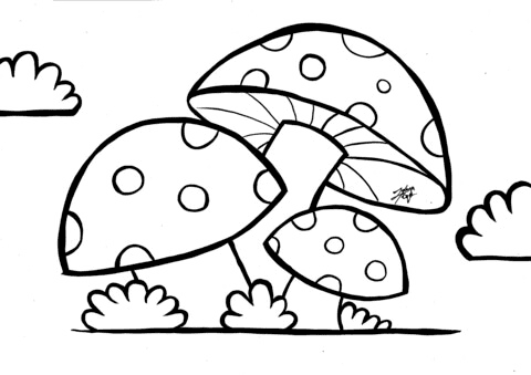 Mushroom Image To Print Coloring Page
