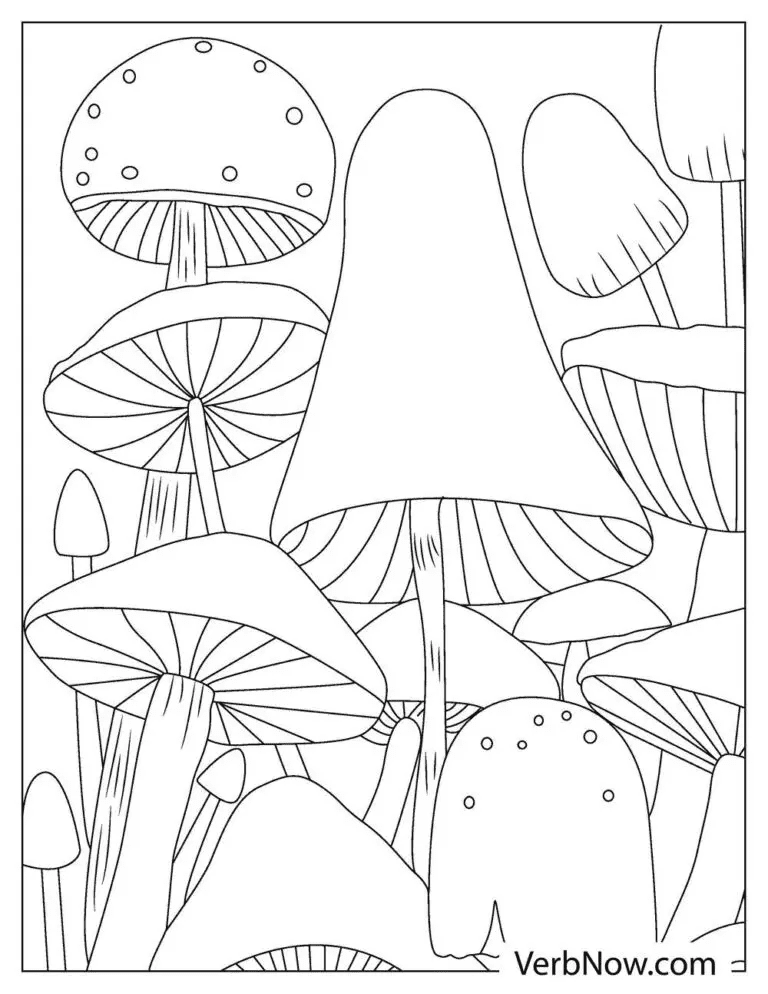 Mushroom Printable For Kids Coloring Page
