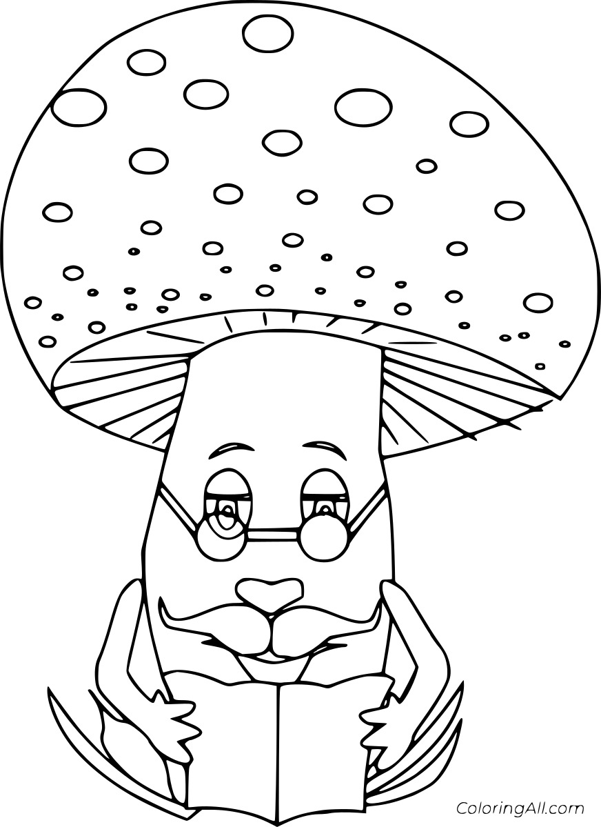 Mushroom Reading A Book