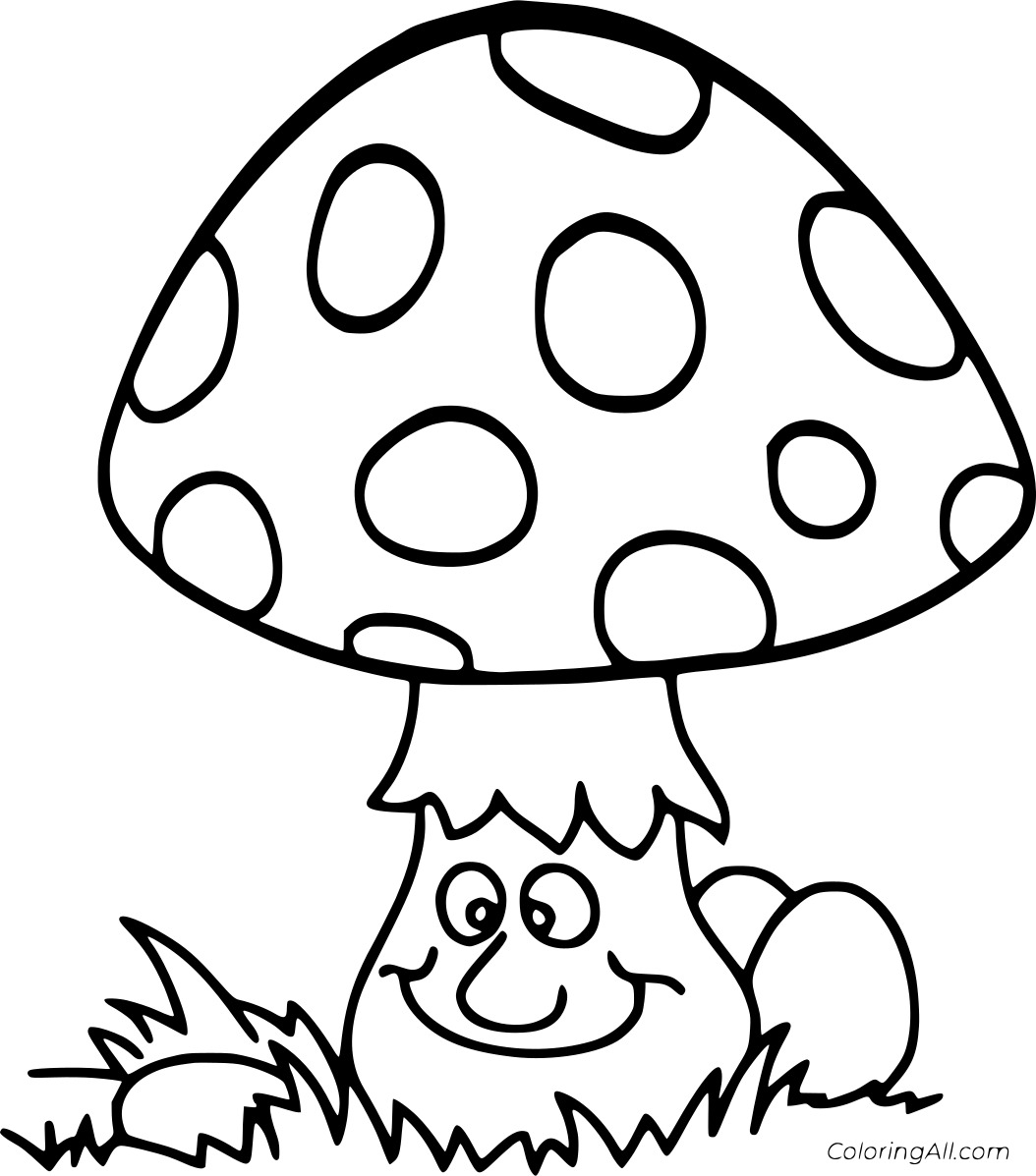 Mushroom with a Funny Face Free