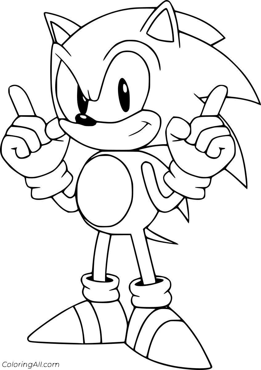 Naughty Sonic Free Printable Coloring Page