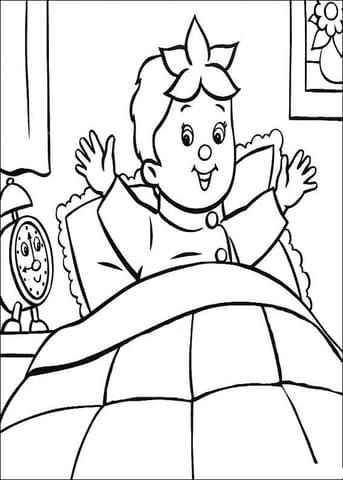 Noddy Just Waked Up Free Coloring Page