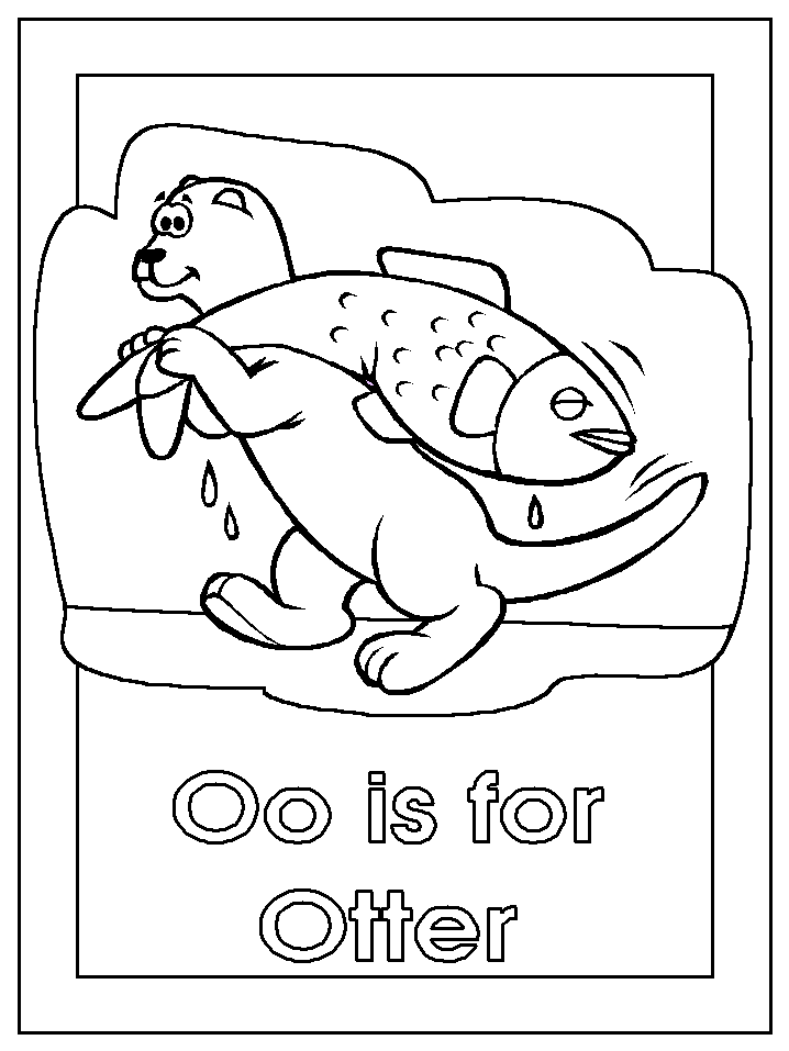 O Is for Otter Free Printable Coloring Page