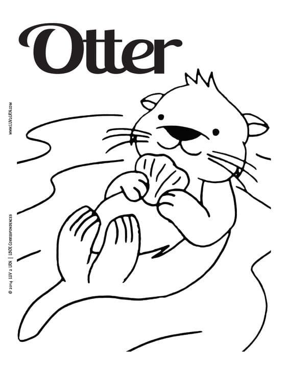 Otter Cute Image Coloring Page