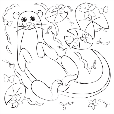 Otter Free Printable Picture Coloring Page