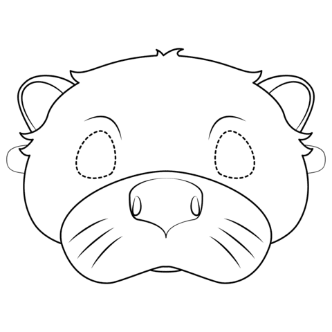 Otter Mask Free Printable Coloring Page