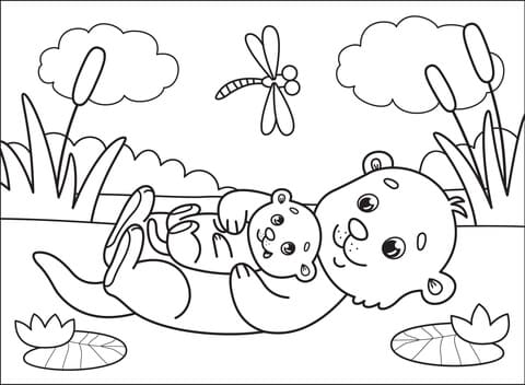 Otter Coloring Printable Coloring Page