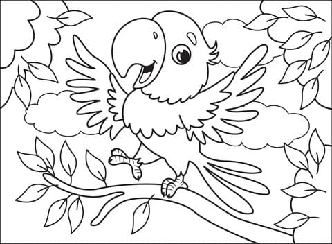 Parrot Baby Free Printable Coloring Page