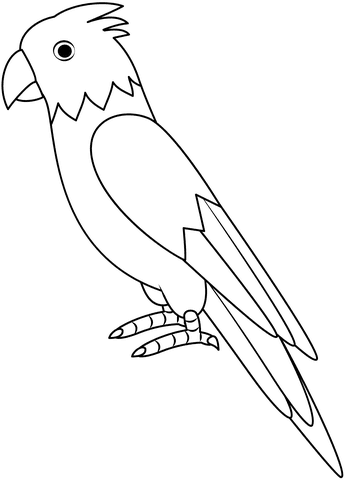 Parrot Cute Free Printable Coloring Page