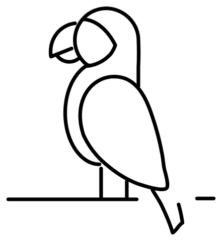 Parrot Emoji Free Image Coloring Page
