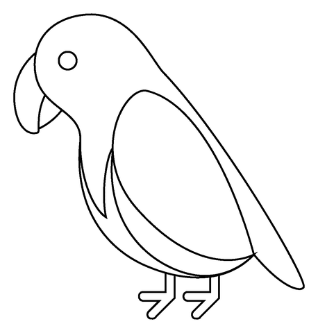 Parrot Emoji Printable Free Coloring Page