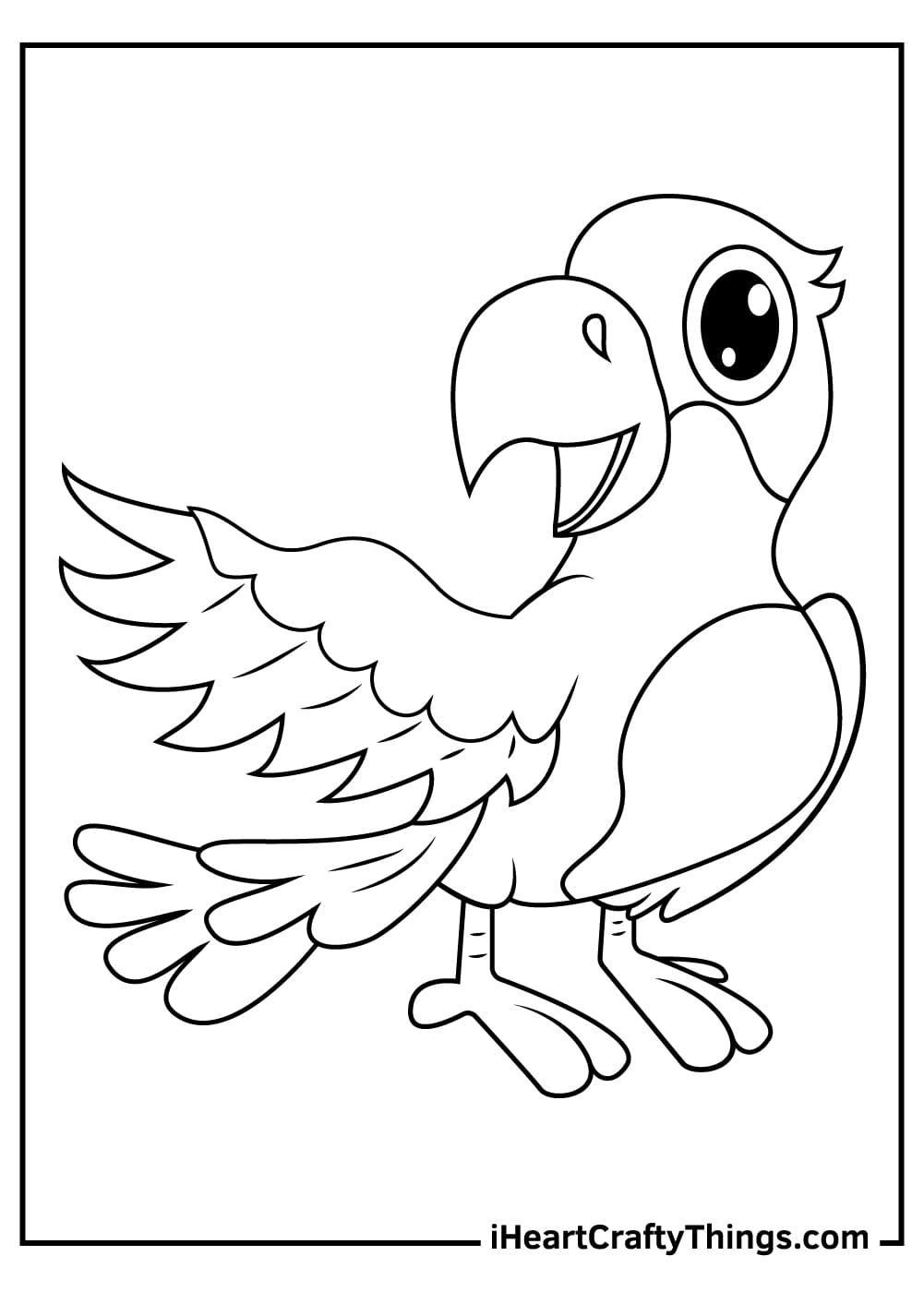 Parrot Good Looking Free Printable Coloring Page