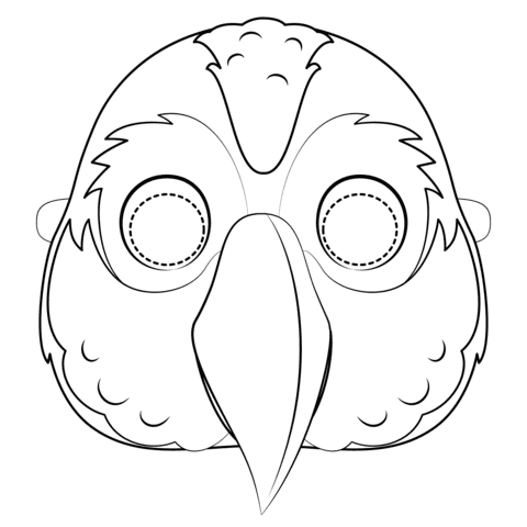 Parrot Mask Free Printable Coloring Page