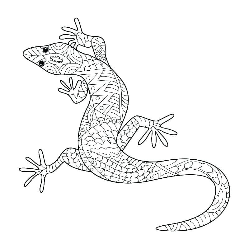 Pattern Gecko Coloring To Print Coloring Page