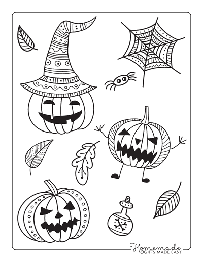 Patterned Pumpkin Coloring Page for Adults
