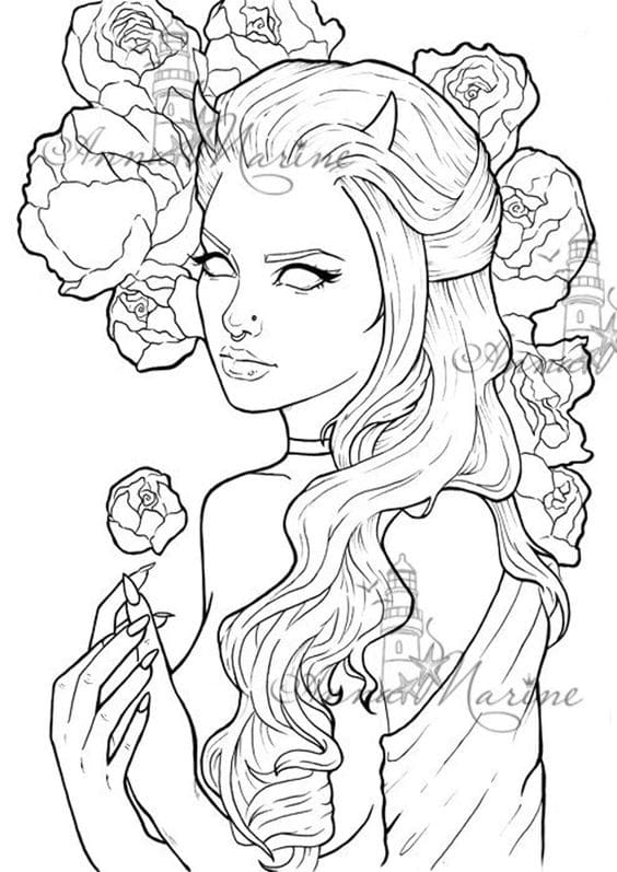 Peony Flower For Kids Coloring Page