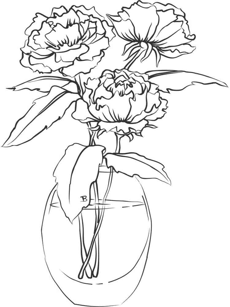 Peony Flower Image Free Printable Coloring Page