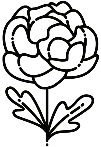 Peony To Print Coloring Page