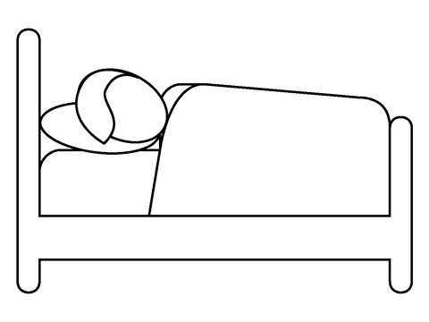 Person in Bed Emoji Printable Coloring Page