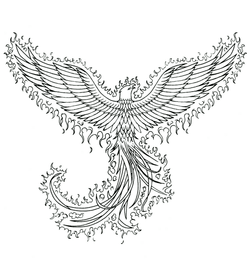 Phoenix Bird Printable Free Coloring Page