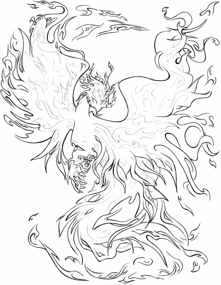 Phoenix For Kids Coloring Page