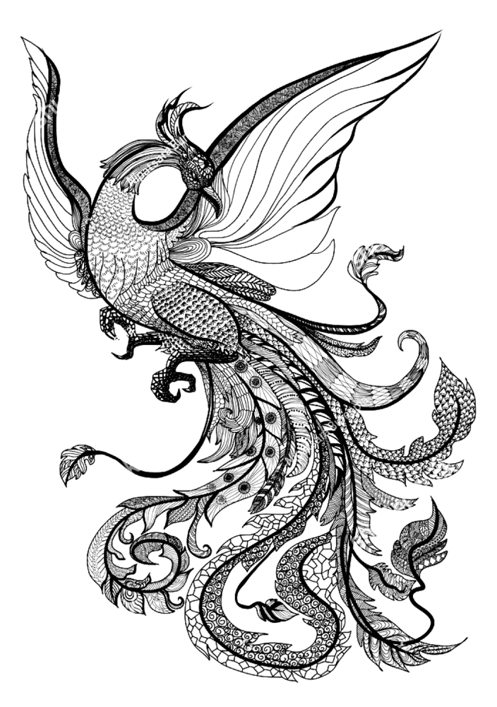 Phoenix Image Free Coloring Page