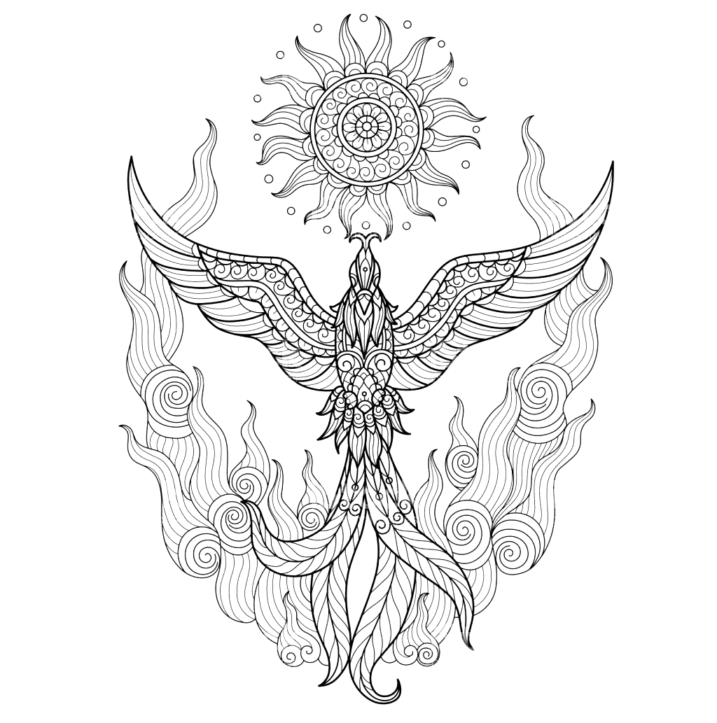 Phoenix For Adult Coloring Page