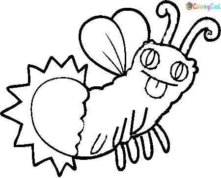 Picture Firefly Cute Coloring Page