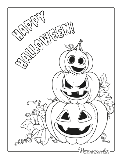 Pile of Carved Pumpkins Coloring Sheet Coloring Page