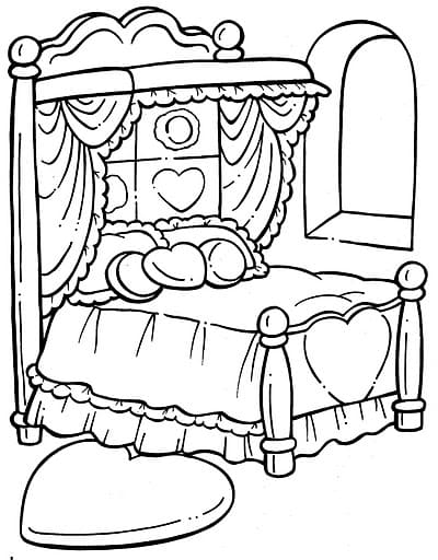 Printable Bed For Kids Coloring Page