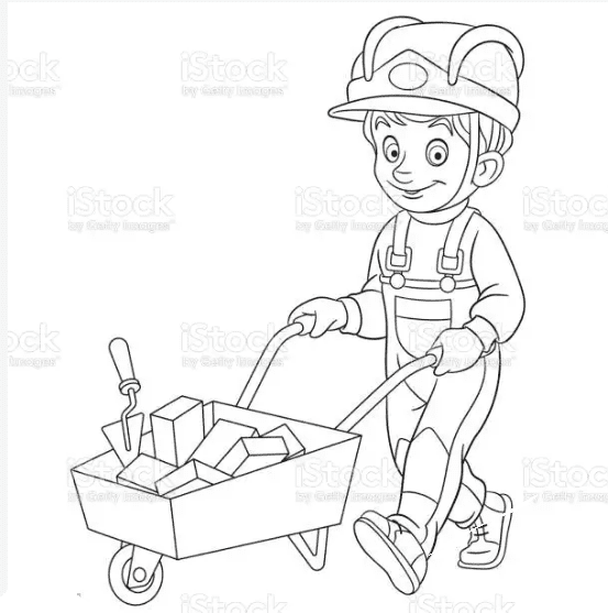 Printable Construction lego Coloring Page