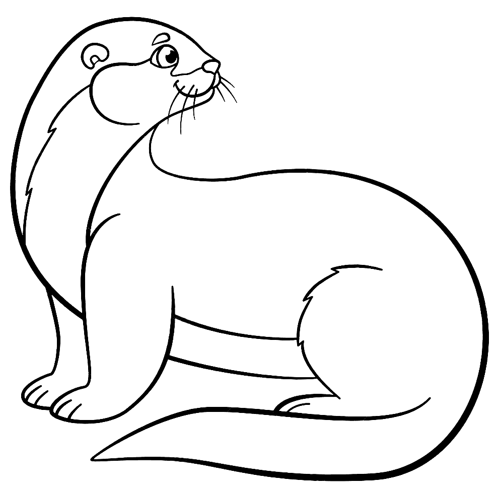 Printable Cute Otter Coloring Page
