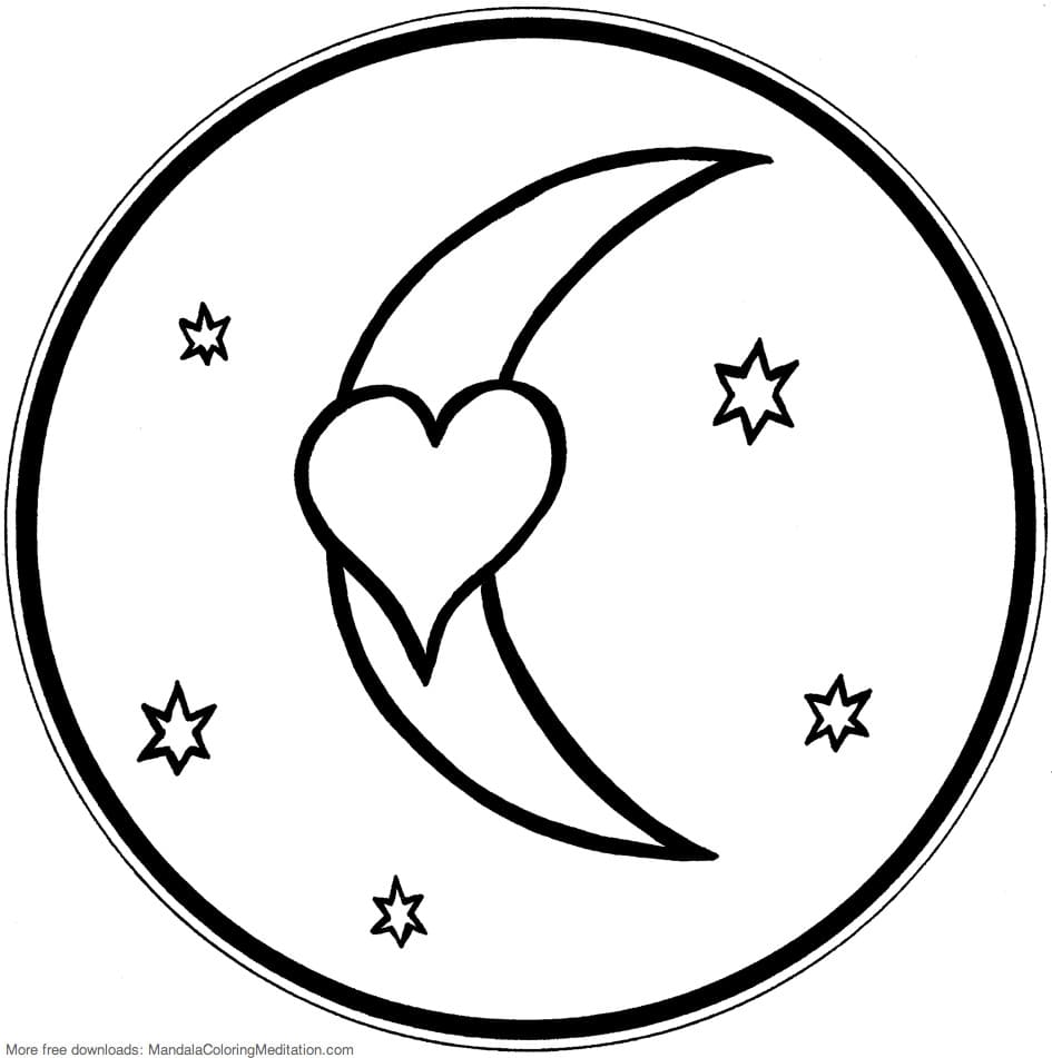 Printable Heart and Crescent