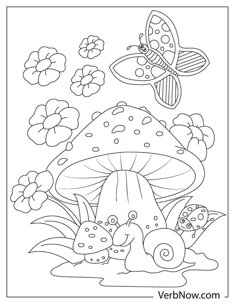 Printable Image Mushroom Coloring Page