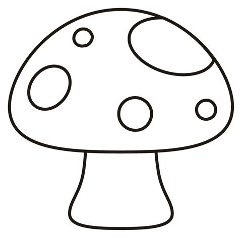 Printable Mushroom Kids Coloring Page