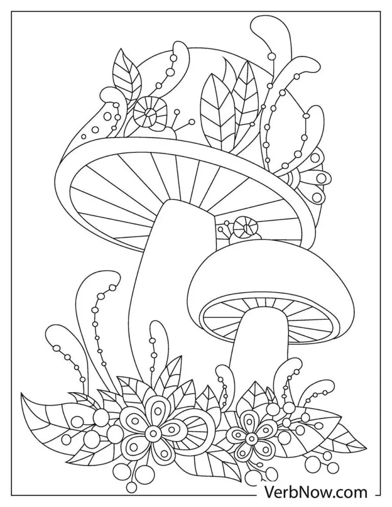 Printable Mushroom Coloring Page