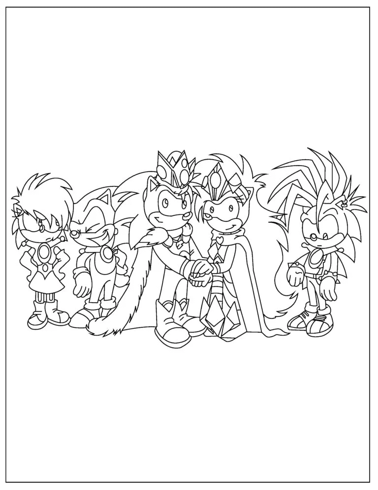 Printable Sonics Family Coloring Page