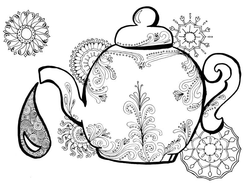 Printable Teapot Coloring Pages Coloring Page