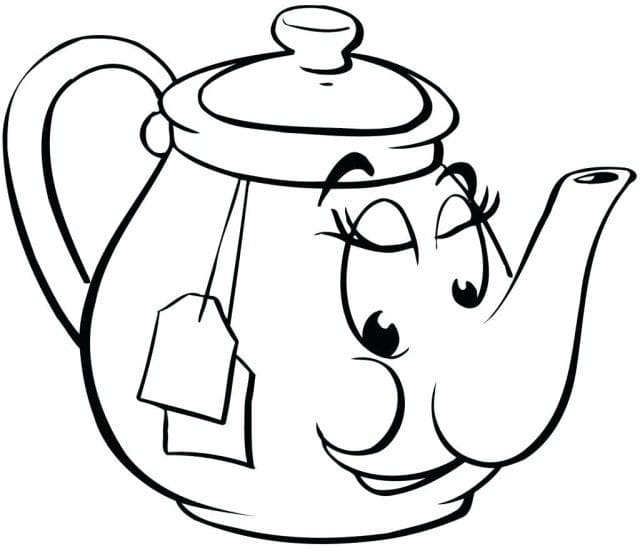 Printable Teapot Kids Coloring Page