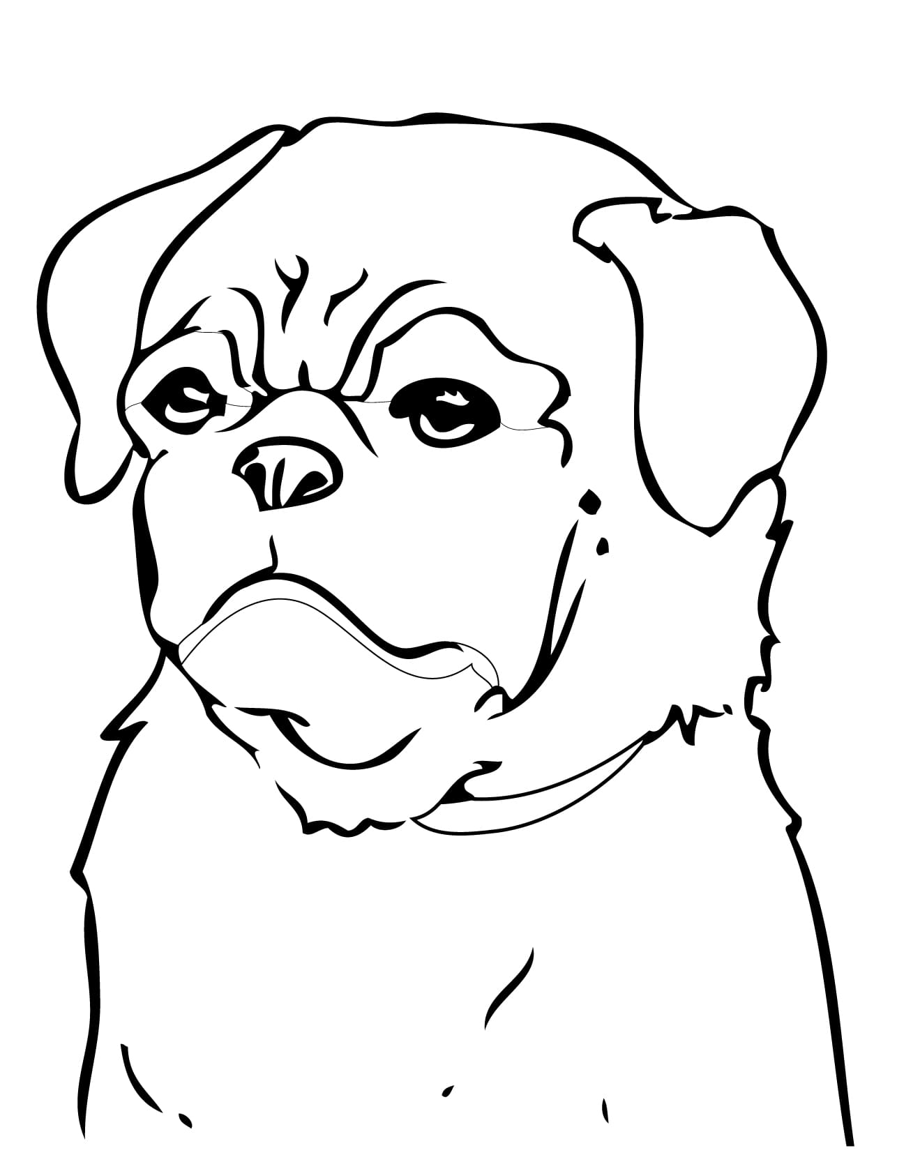 Pug Dog Coloring Pages to Print Coloring Page