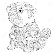 Pug Dog Sheets For Kids Coloring Page