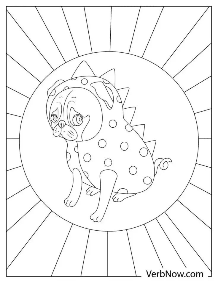 Pug Printable Cute Coloring Pages Free Coloring Page