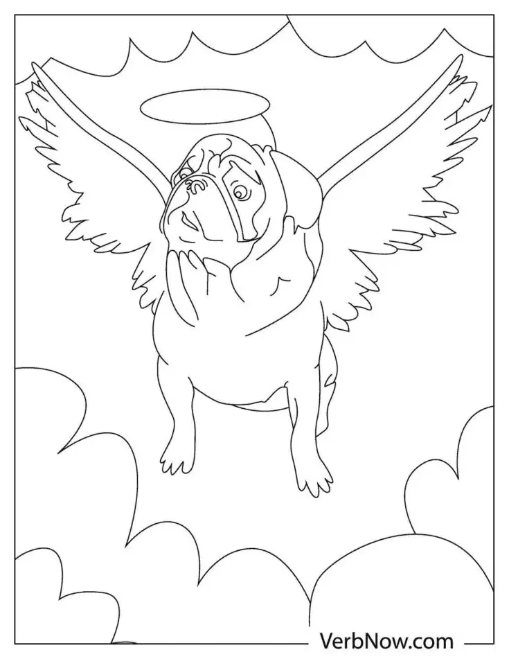 Pug Printable Sweet Coloring Pages Free