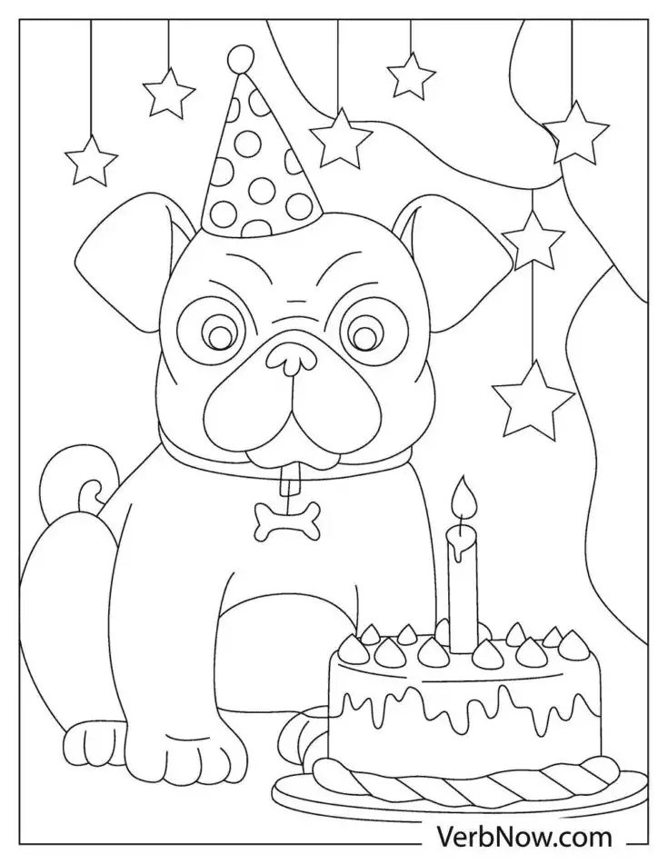 Pug Puppy Image For Children Coloring Page