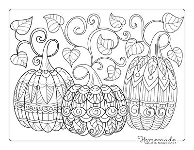 Pumpkin Coloring Page for Adults